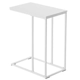 48*28*58cm C Type Single Layer MDF Iron Rectangle White Triamine Side Table White Spray