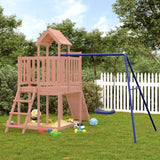 Playhouse with Climbing Wall Swing Solid Wood Pine