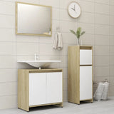 3 Piece Bathroom Furniture Set Sonoma Oak Engineered Wood