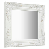 Wall Mirror Baroque Style 40x40 cm White