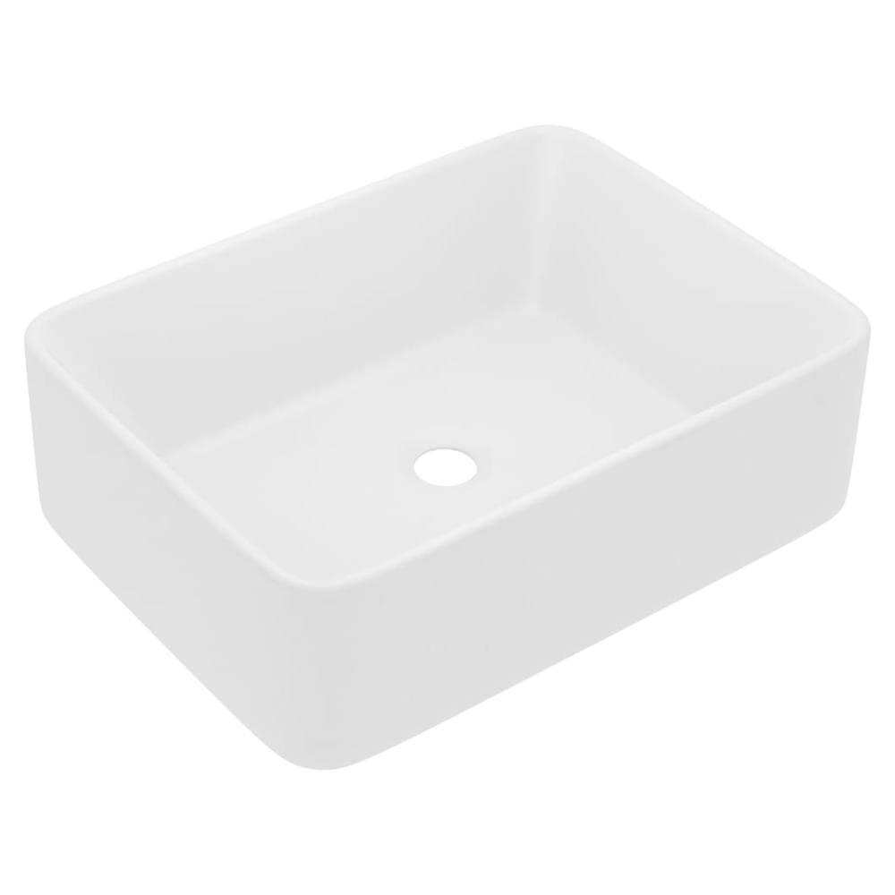 Luxury Wash Basin Matt White 41x30x12 cm Ceramic