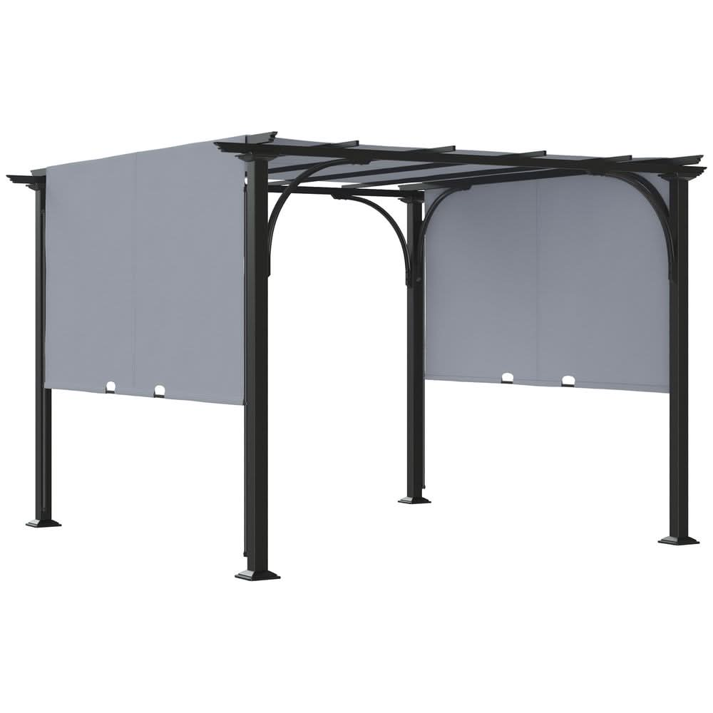 Outsunny Outdoor Retractable Pergola Garden Sun Shade Patio Canopy Shelter