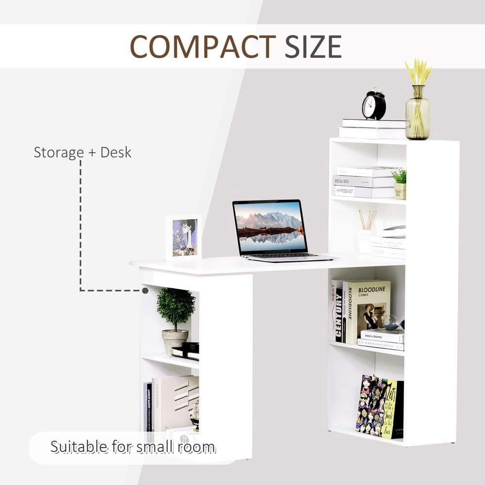 Computer Desk, 120Lx55Dx120H cm-White