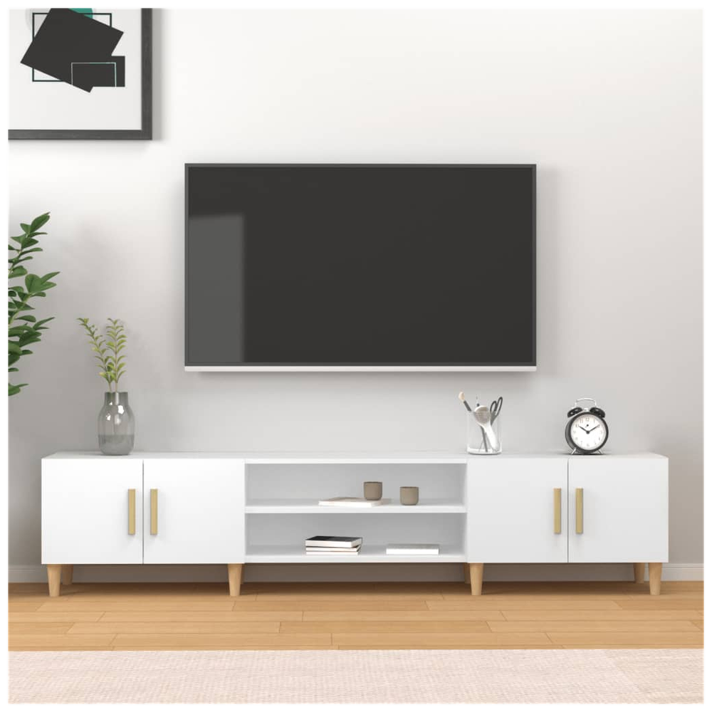 TV Cabinet White 180x31.5x40 cm Engineered Wood