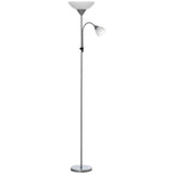 Steel Duo-Head Floor Lamp Silver