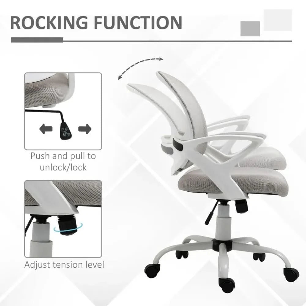 Mesh Home Office Chair Swivel Desk Task PC Chair w/ Lumbar Support, Arm, Grey