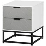 Bedside Cabinet with Metal Base and 2 Drawer Storage for Home Office