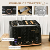 Kettle and Toaster Set 1.7L Fast Boil Kettle & 2 Slice Toaster Set Black