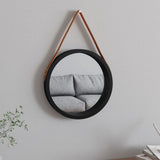 Wall Mirror with Strap White Ø 35 cm