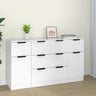 3 Piece Sideboard Set White Engineered Wood