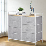 5 Drawer Linen Basket Storage Unit Home Organisation w/ Shelf Handles HOMCOM