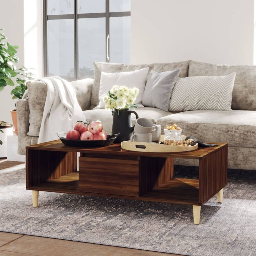 Coffee Table Smoked Oak 103.5x60x35 cm Engineered Wood