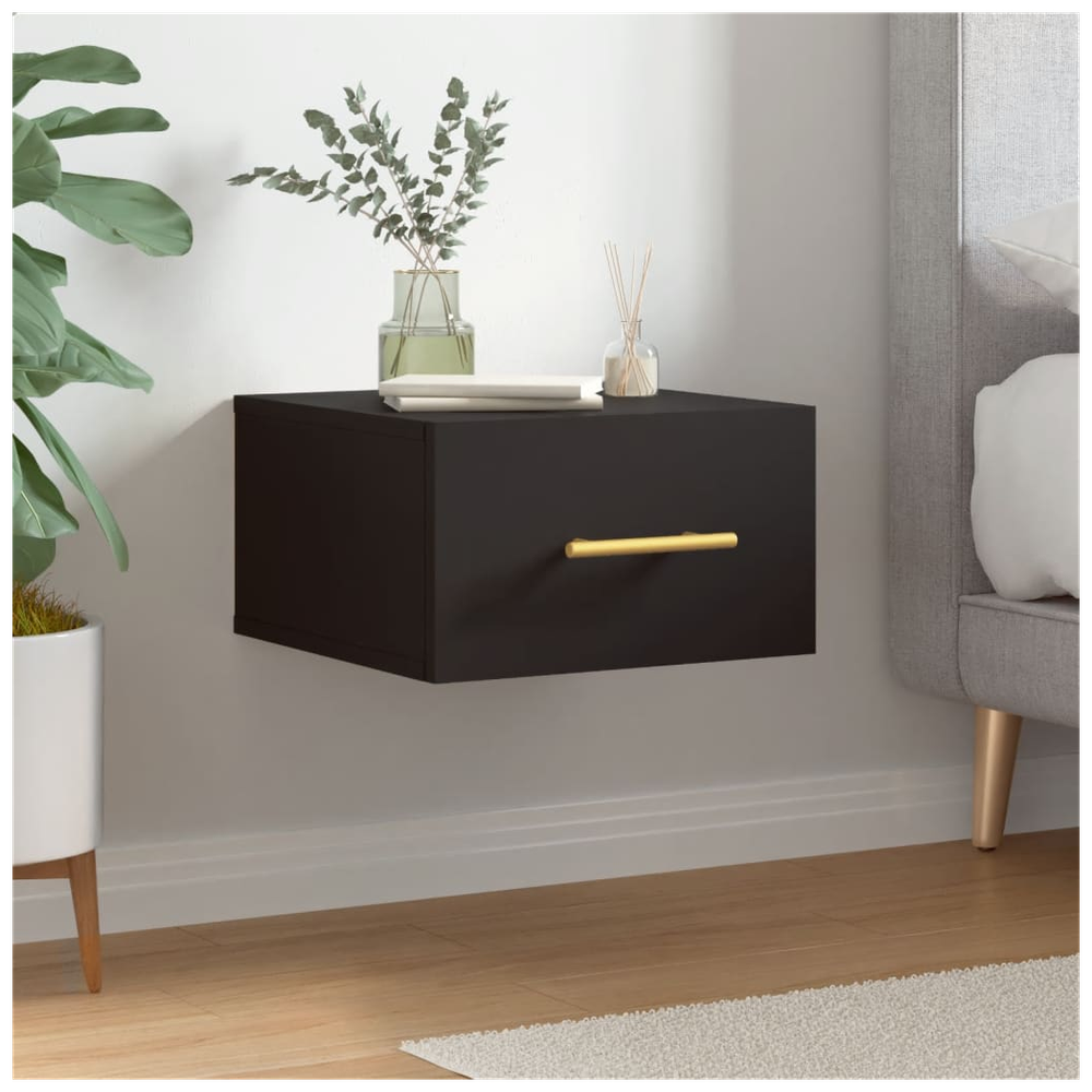 Wall-mounted Bedside Cabinet Black 35x35x20 cm