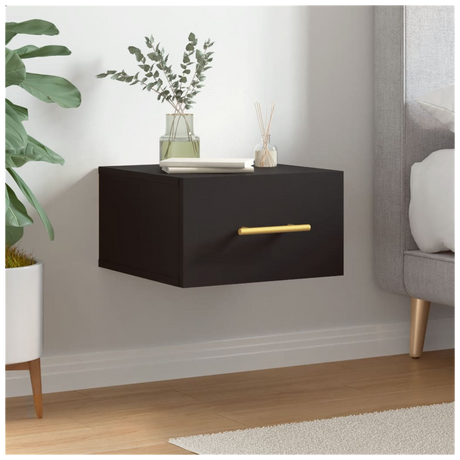 Wall-mounted Bedside Cabinet Black 35x35x20 cm