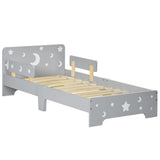 Kids Toddler Bed w/ Star and Moon Patterns, for Ages 3-6 Years - Grey