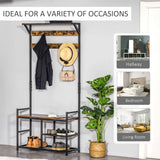 Coat Rack Stand Shoe Storage Bench for Bedroom Living Room Entryway