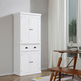 Freestanding Kitchen Storage Cabinet Drawers Cupboards Shelves White