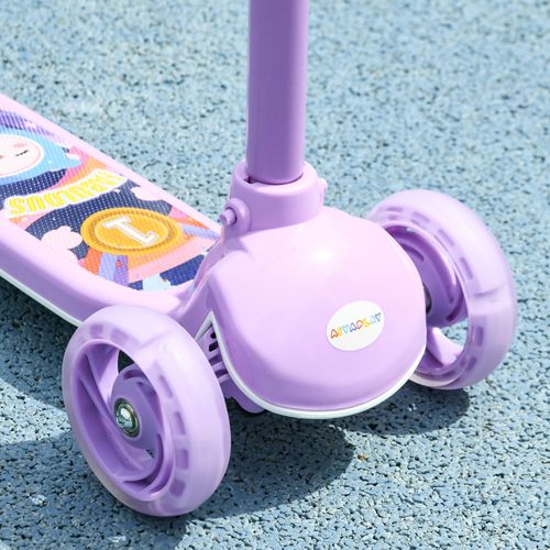 AIYAPLAY Kids 3 Wheel Scooter for 2-6 Years Old w/ Adjustable Height, Purple