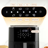 1500W 4 in 1 Air Fryer w/ Air Fry Bake Roast Dehydrator Function Cookbook 6.5L