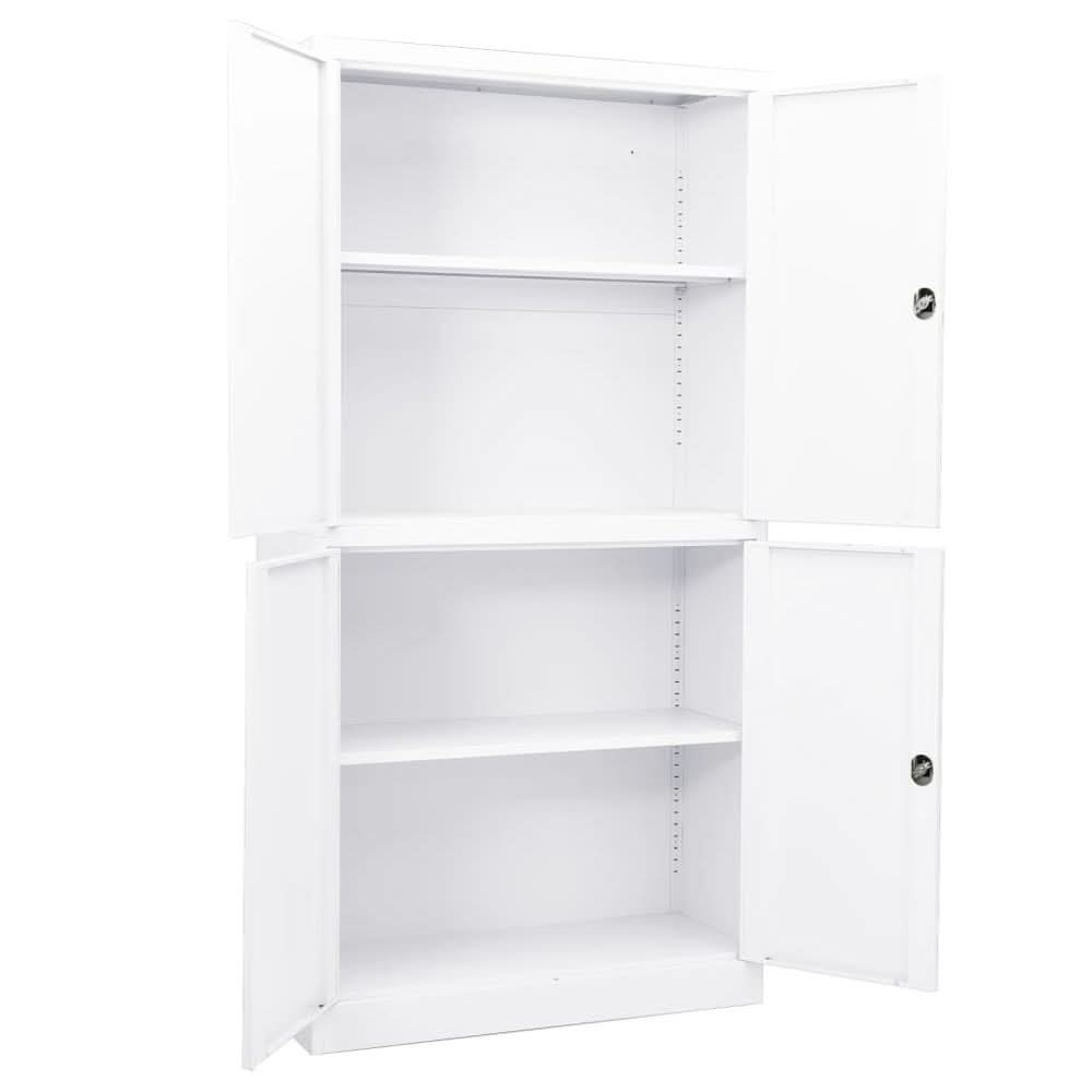 Office Cabinet White 90x40x180 cm Steel