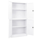 Office Cabinet White 90x40x180 cm Steel