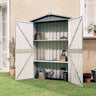 Garden Shed Green 116x45x175 cm Galvanised Steel