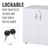 2-Tier Locking Office Storage Cabinet File Organisation w/ 2 Keys White