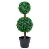 Artificial Boxwood Plant with Pot Ball Shaped Green 71 cm