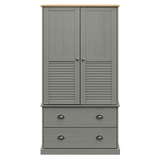 Wardrobe VIGO Grey 90x55x176 cm Solid Wood Pine