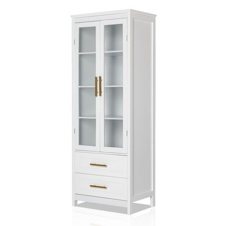 FCH MDF Spray Paint 2 Glass Doors 2 Pumping Cabinet White