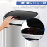 Sensor Dustbin Touchless Automatic Bin Mirror Stainless Steel 48L