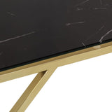 Coffee Table Gold Stainless Steel and Tempered Glass