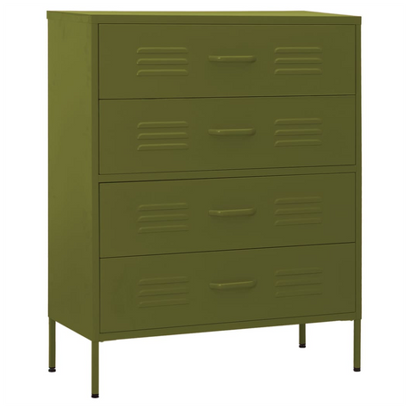 Chest of Drawers Olive Green 80x35x101.5 cm Steel