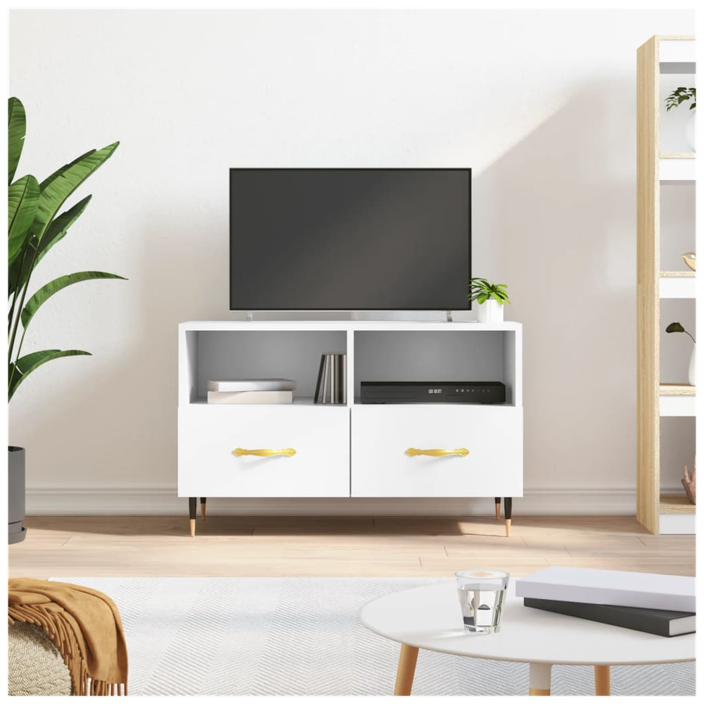 TV Cabinet White 80x36x50 cm Engineered Wood