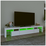 TV Cabinet with LED Lights White 230x36.5x40 cm