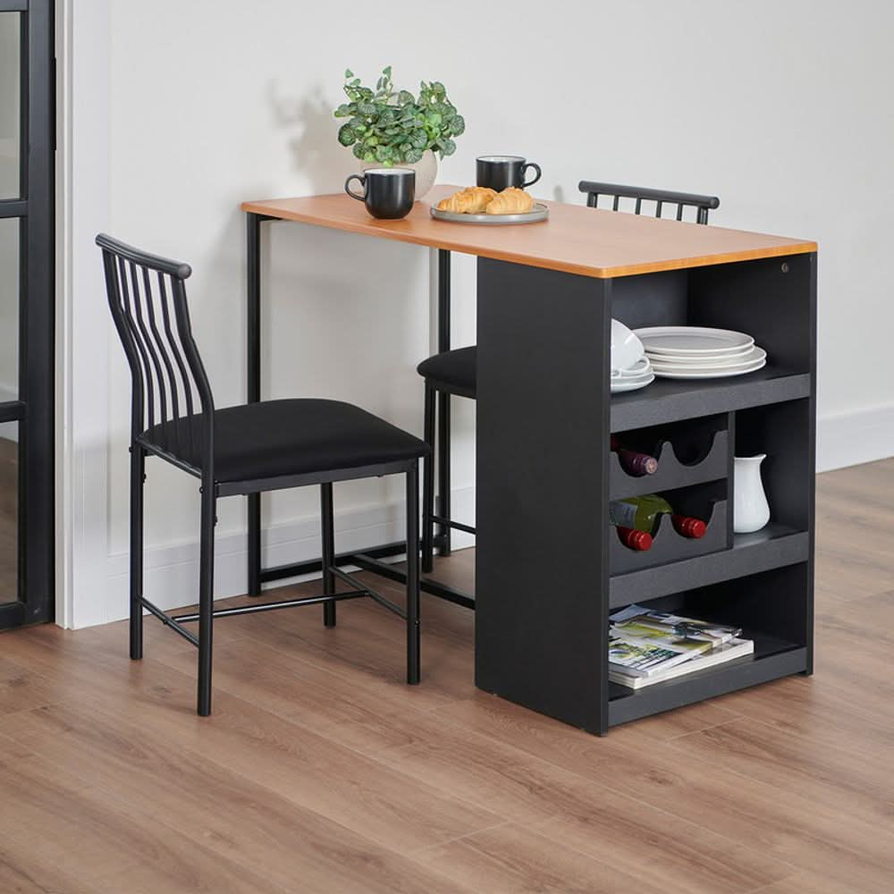 Compact Bistro Dining Set - Black