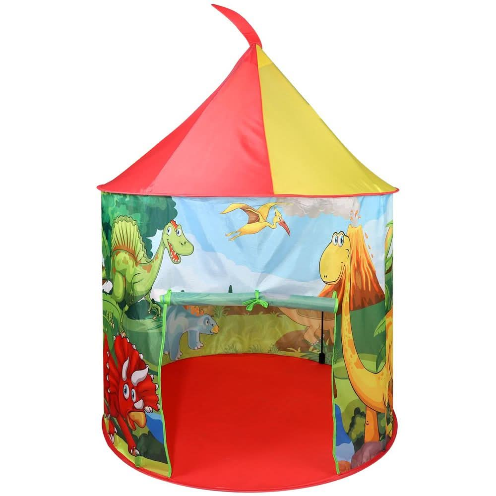 Dinosaur Play Tent Portable Foldable Red & Yellow Pop Up Garden Playhouse Tent