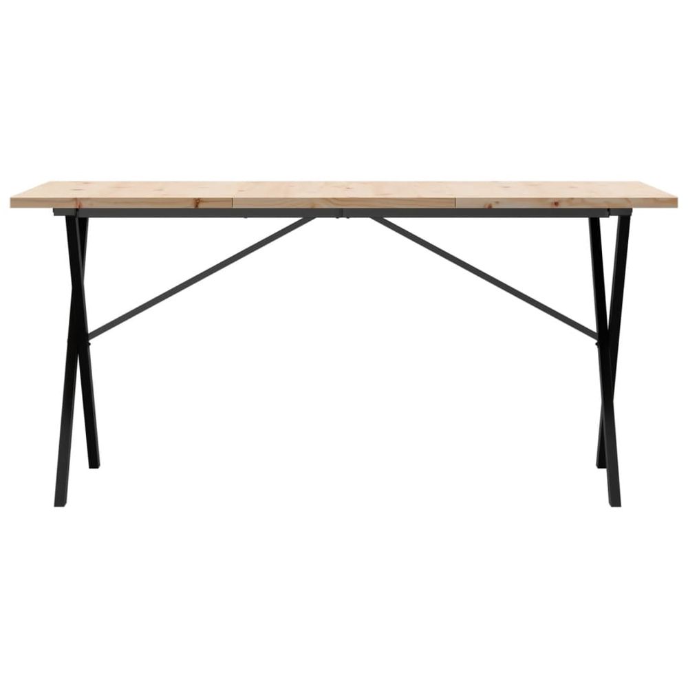 Dining Table X-Frame 140x80x75.5 cm Solid Wood Pine and Cast Iron