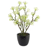 30cm Artificial White Mini Blossom Plant