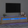 TV Cabinet with LED Lights White 240x35x40 cm