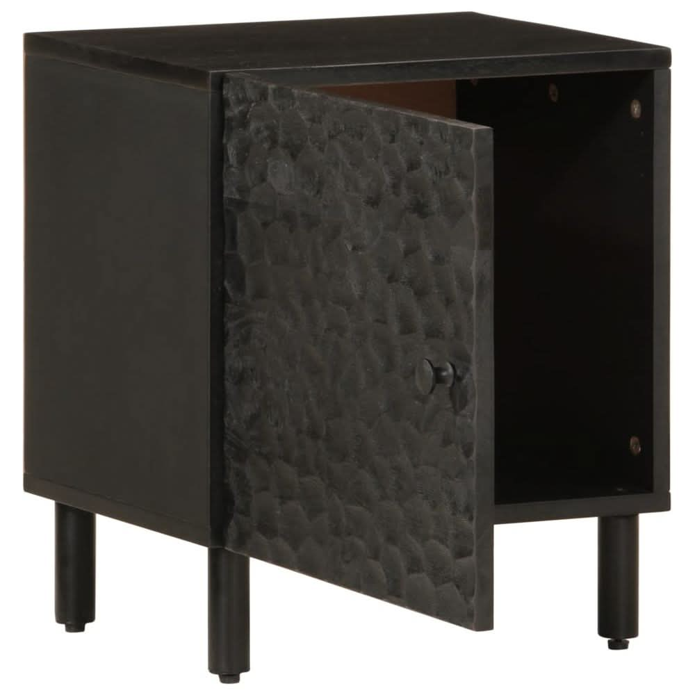 Bedside Cabinet Black 40x33x46 cm Solid Wood Mango