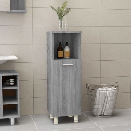 Bathroom Cabinet Smoked Oak 30x30x95 cm Engineered Wood