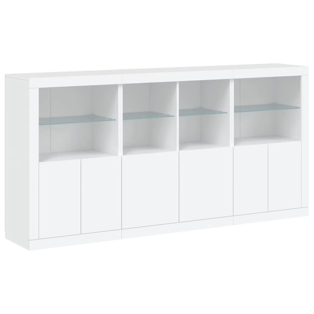 Sideboard with LED Lights White 202x37x100 cm