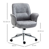 Swivel Computer Office Chair Mid Back Desk Chair for Home, Light Grey