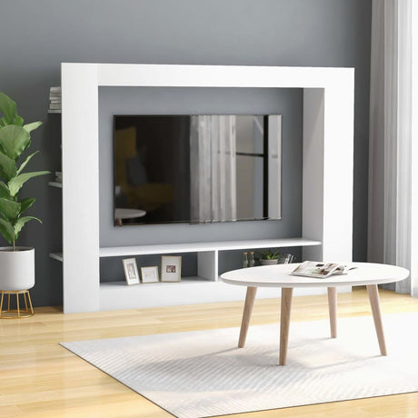 TV Cabinet White 152x22x113 cm Engineered Wood