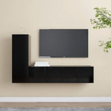 3 Piece TV Cabinet Set Grey Engineered Wood