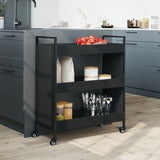 Kitchen Trolley Black 70x30x82 cm Engineered Wood