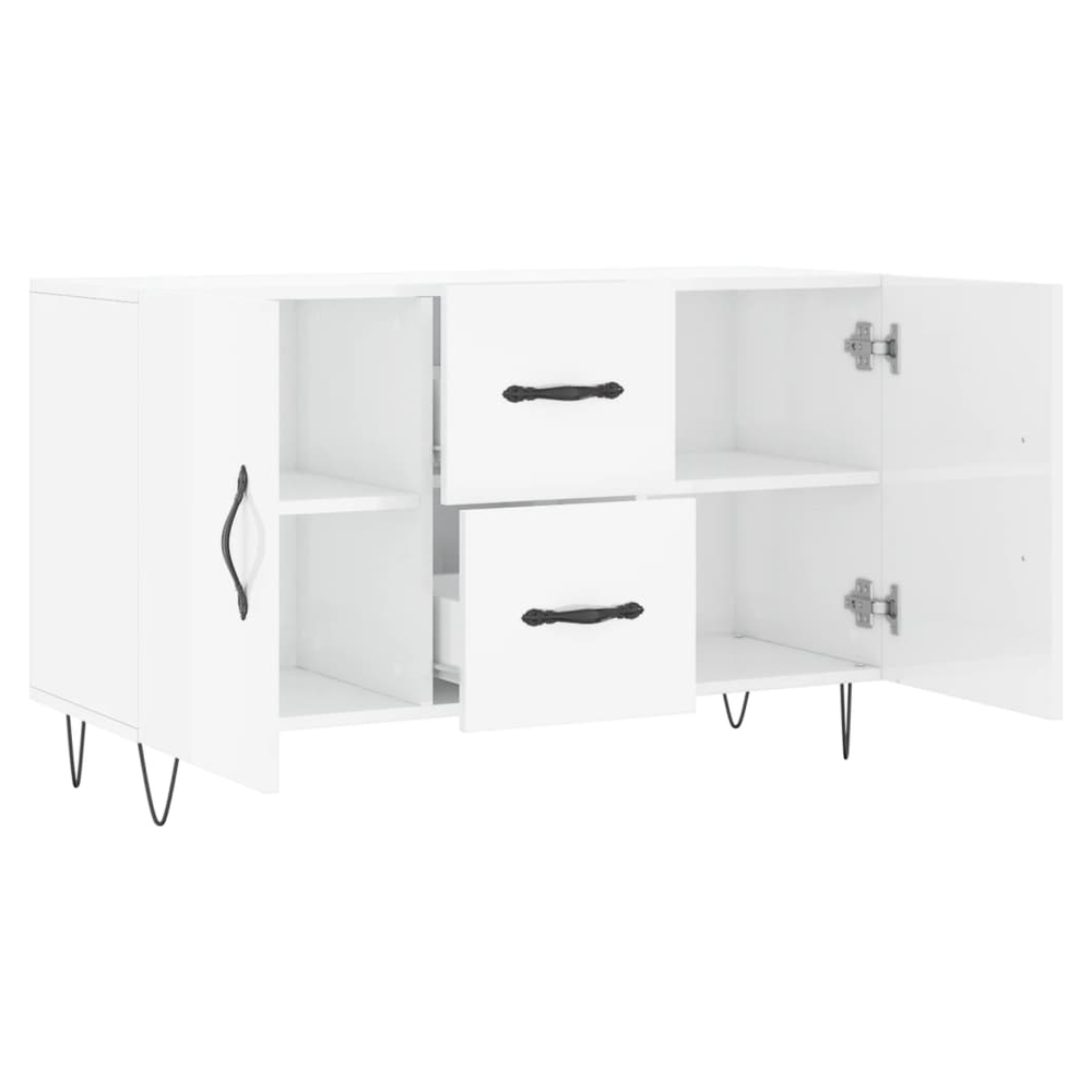 Sideboard High Gloss White 100x36x60 cm Engineered Wood