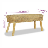 Hall Bench 110x35x45 cm Natural Rattan