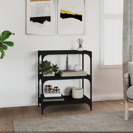 Book Cabinet Black 40x33x70.5 cm Engineered Wood and Steel